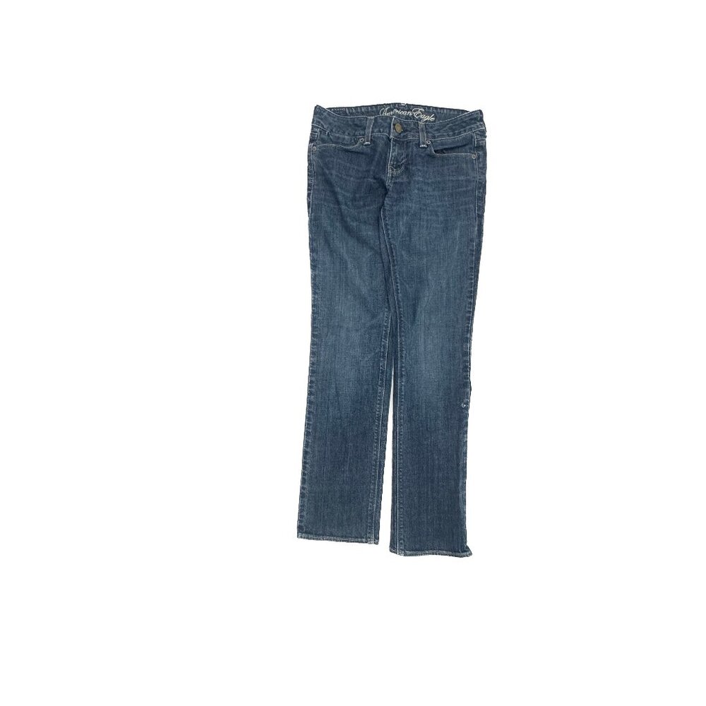 American‎ Eagle 77 Straight Women's size 0P Dark Wash Blue Denim jeans